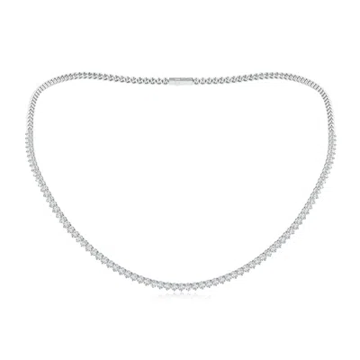 Angara Lab-grown Three-prong Set Diamond Half Tennis Necklace In Metallic