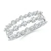 Angara Lab-grown Three Row Alternating Diamond Anniversary Ring In White Gold/f-g