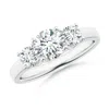 Angara Lab-grown Three Stone Round Diamond Trellis Engagement Ring In White Gold/f-g