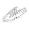 Angara Lab-grown Three Stone Round Diamond Twin Bypass Ring In Platinum/f-g
