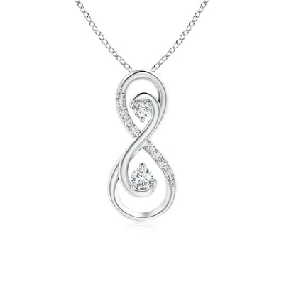 Angara Lab-grown Together Forever Two Stone Diamond Infinity Pendant For Mom In Metallic