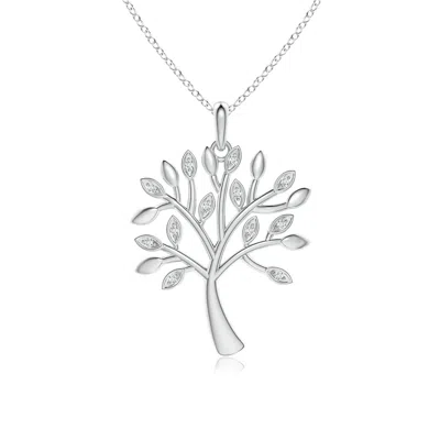 Angara Lab-grown Tree Of Life Diamond Pendant In Metallic