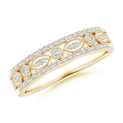Angara Lab-grown Triple-layered Diamond Marquise And Dot Wedding Ring In Gold