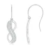 Angara Lab-grown Twin-row Diamond Infinity Dangle Earrings In White Gold/f-g