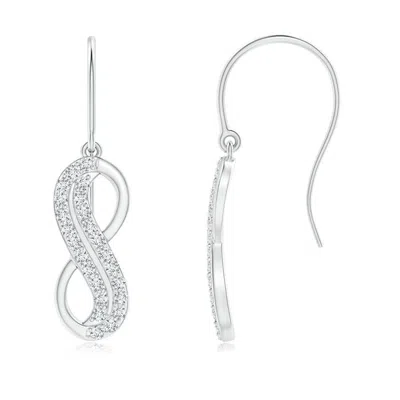 Angara Lab-grown Twin-row Diamond Infinity Dangle Earrings In Metallic