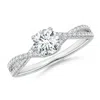 Angara Lab-grown Twist Shank Solitaire Round Diamond Engagement Ring In White Gold/f-g