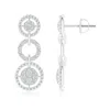Angara Lab-grown Twisted Wire Halo Diamond Three-layer Dangle Earrings In White Gold/f-g