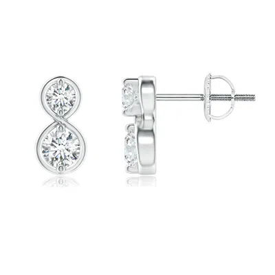Angara Lab-grown Two Stone Diamond Infinity Earrings In Metallic