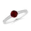 Angara Lab-grown Vintage Inspired Claw-set Round Ruby Solitaire Ring In White Gold/deep Rich Red