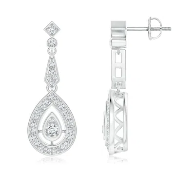 Angara Lab-grown Vintage Inspired Diamond Drop Earrings In Metallic