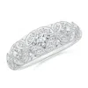 Angara Lab-grown Vintage Inspired Diamond Floral Anniversary Ring In White Gold/f-g