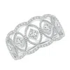 Angara Lab-grown Vintage Inspired Diamond Openwork Anniversary Ring In White Gold/f-g