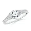 Angara Lab-grown Vintage Inspired Round Diamond Split Shank Engagement Ring In White Gold/f-g