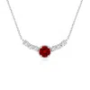 Angara Lab-grown Vintage Inspired Ruby And Lab Diamond Curved Bar Pendant In White Gold/deep Rich Red