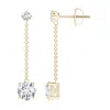 Angara Lab-grown Yard Chain Diamond Drop Earrings In Yellow Gold/f-g