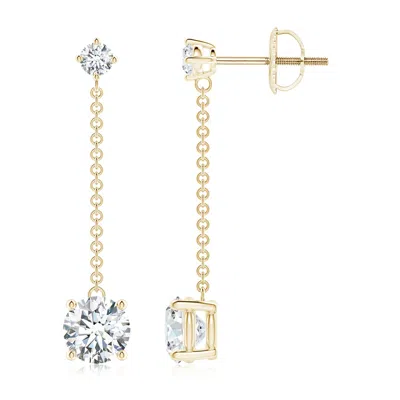Angara Lab-grown Yard Chain Diamond Drop Earrings In Gold