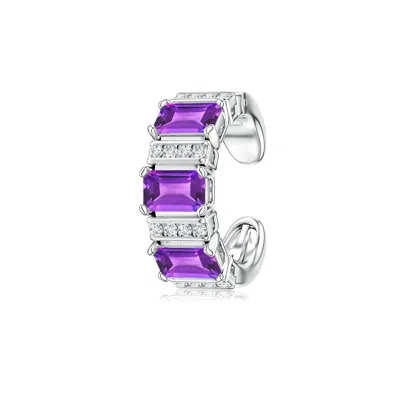 Angara Lee Harris X  0.85 Ctw Drew Amethyst Ear Cuff In Purple