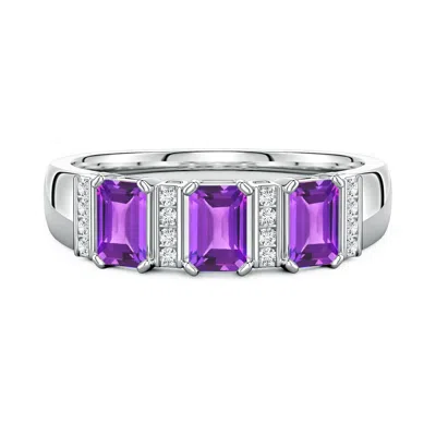 Angara Lee Harris X  0.85 Ctw Drew Amethyst Semi Eternity Ring In Metallic