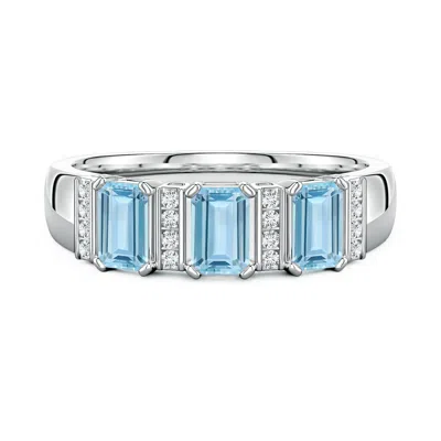 Angara Lee Harris X  0.85 Ctw Drew Aquamarine Semi Eternity Ring In Metallic