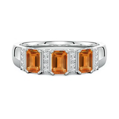 Angara Lee Harris X  0.91 Ctw Drew Citrine Semi Eternity Ring In Blue