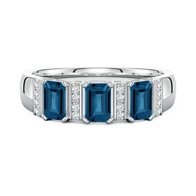 Angara Lee Harris X  1.15 Ctw Drew London Blue Topaz Semi Eternity Ring In Brown