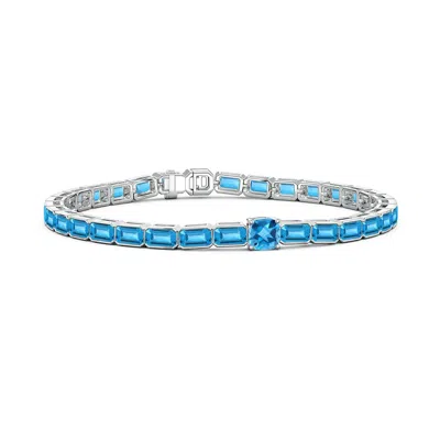 Angara Lee Harris X  11.55 Ctw Marcia Swiss Blue Topaz Tennis Bracelet