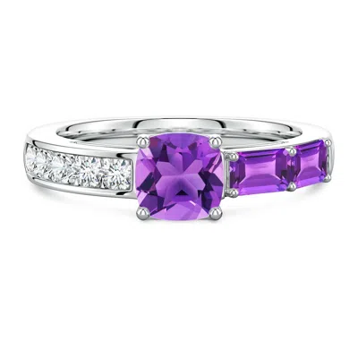 Angara Lee Harris X  1.59 Ctw Norma Amethyst Side Stone Ring In Brown