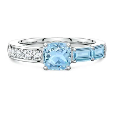 Angara Lee Harris X  1.67 Ctw Norma Aquamarine Side Stone Ring In Metallic