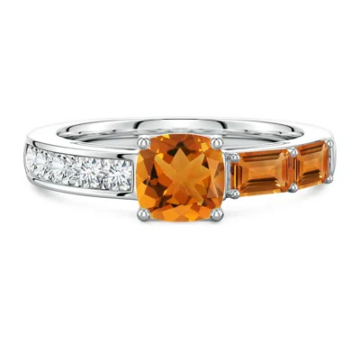Angara Lee Harris X  1.73 Ctw Norma Citrine Side Stone Ring In Metallic
