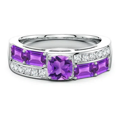 Angara Lee Harris X  1.85 Ctw Daisy Amethyst Double Shank Ring In Metallic