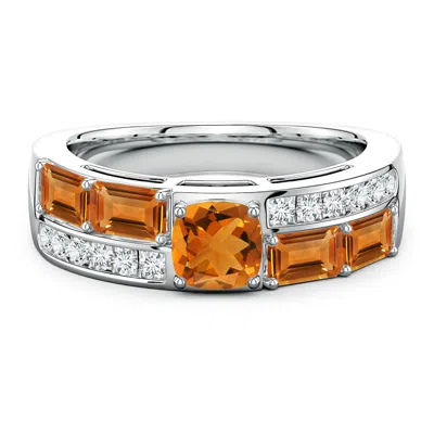 Angara Lee Harris X  1.93 Ctw Daisy Citrine Double Shank Ring In Metallic