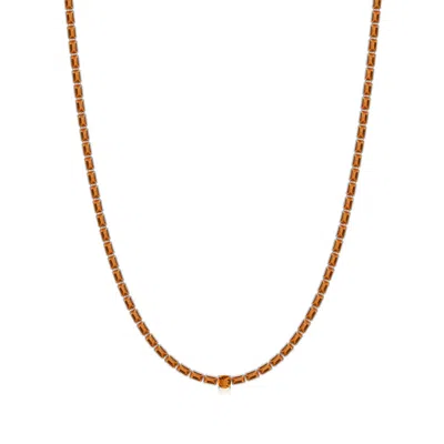 Angara Lee Harris X  23.82 Ctw Ann Citrine Tennis Necklace In Brown