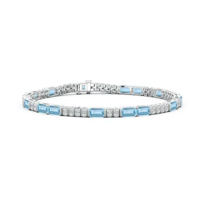 Angara Lee Harris X  4.68 Ctw Jenna Aquamarine Tennis Bracelet In Blue