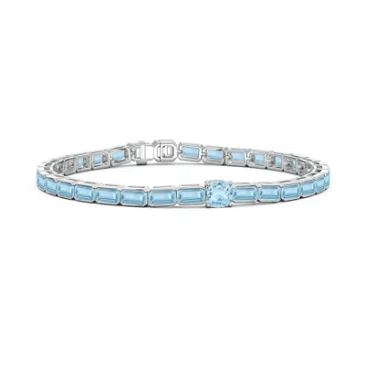 Angara Lee Harris X  8.27 Ctw Marcia Aquamarine Tennis Bracelet In Blue