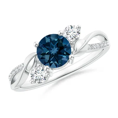 Angara London Blue Topaz And Diamond Twisted Vine Ring