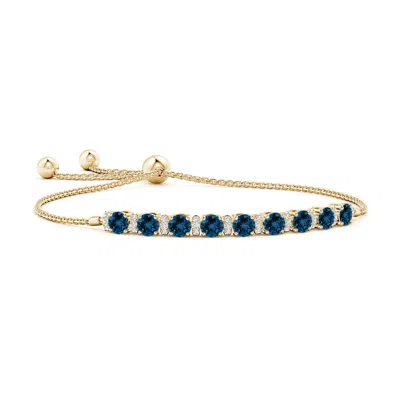 Angara London Blue Topaz Bolo Bracelet With Diamond Accents In Gold