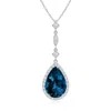 Angara London Blue Topaz Teardrop Pendant With Diamond Accents