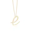 Angara Lowercase "e" Initial Pendant In Yellow Gold