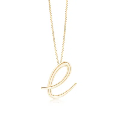 Angara Lowercase "e" Initial Pendant In Gold
