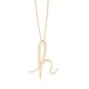 Angara Lowercase "h" Initial Pendant In Yellow Gold