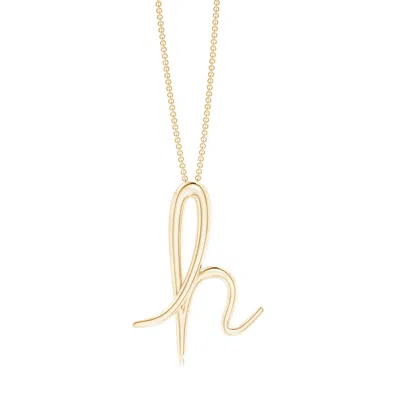 Angara Lowercase "h" Initial Pendant In Gold