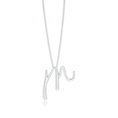 Angara Lowercase "m" Initial Pendant In Metallic