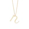 Angara Lowercase "n" Initial Pendant In Yellow Gold