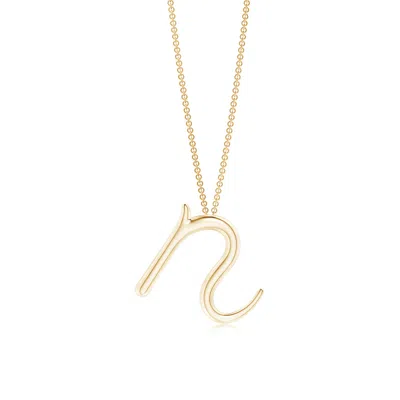 Angara Lowercase "n" Initial Pendant In Gold