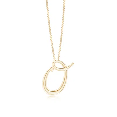 Angara Lowercase "o" Initial Pendant In Gold