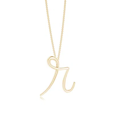 Angara Lowercase "r" Initial Pendant In Gold