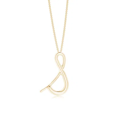 Angara Lowercase "s" Initial Pendant In Gold