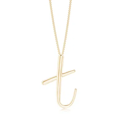 Angara Lowercase "t" Initial Pendant In Gold