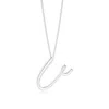 Angara Lowercase "u" Initial Pendant In White Gold