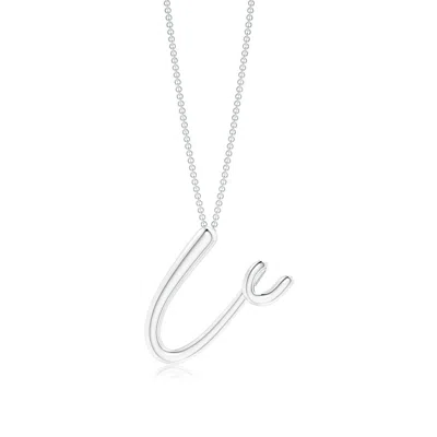 Angara Lowercase "u" Initial Pendant In Metallic